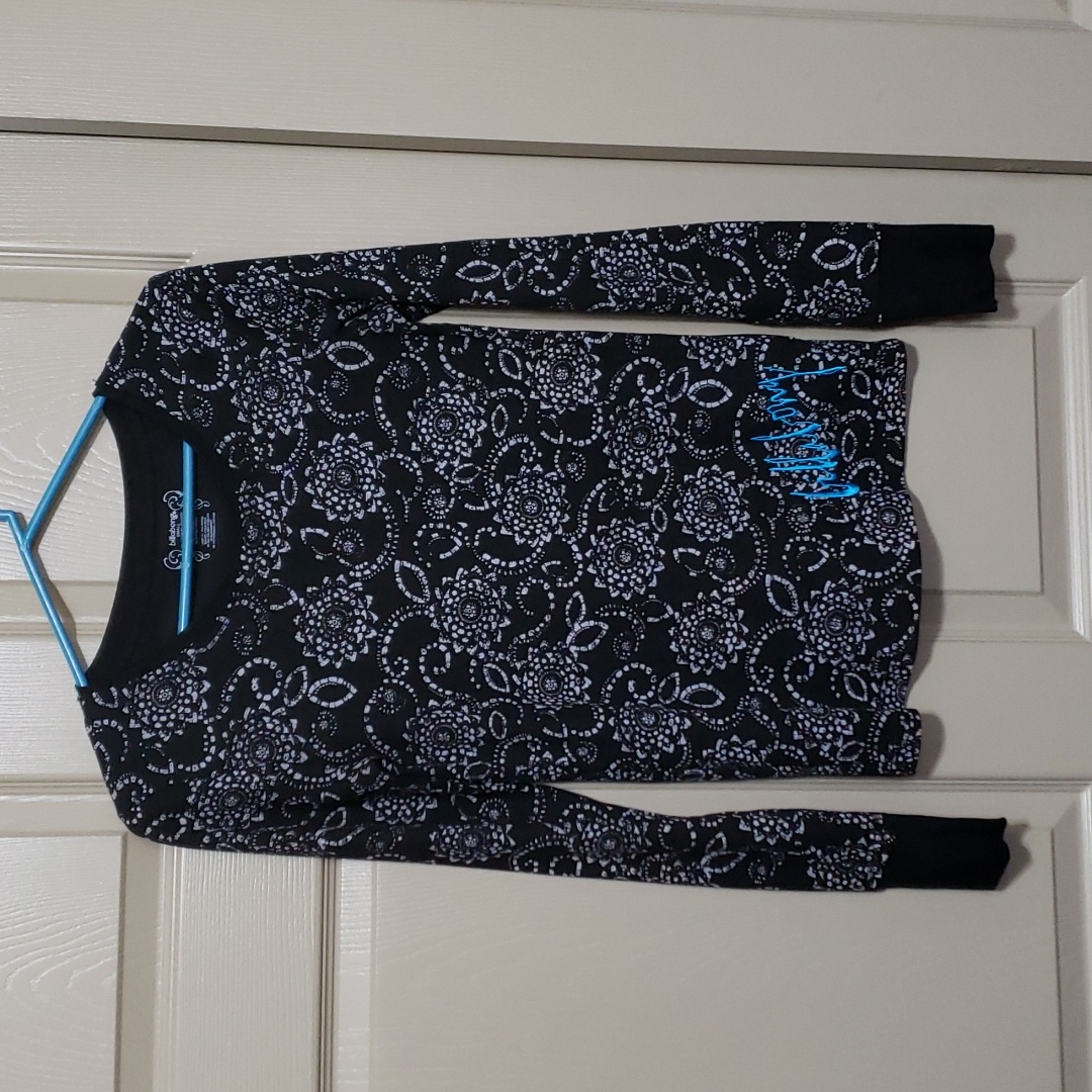 Billabong Boho Crewneck Logo Thermal Long Sleeves Top Size Small